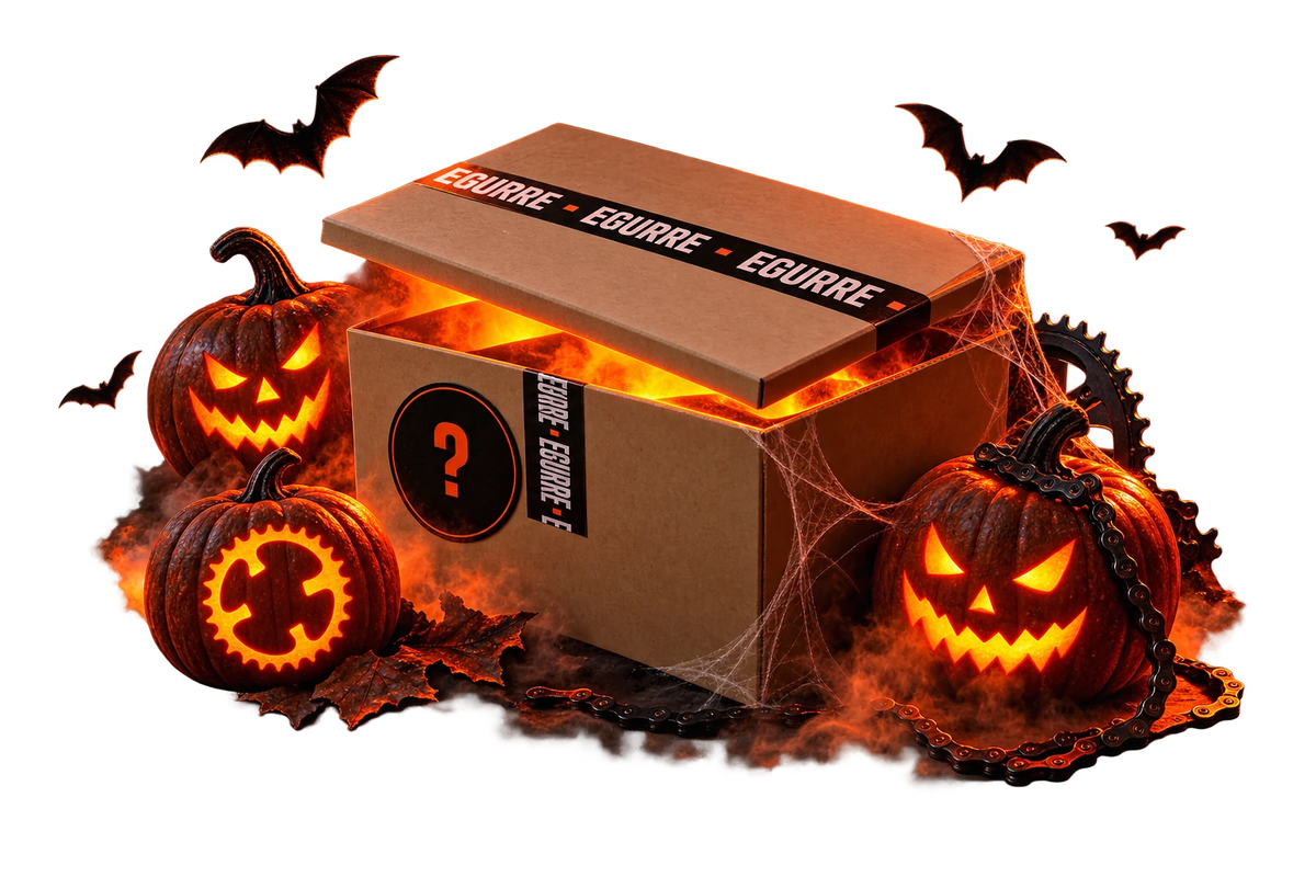 Caja misteriosa de ciclismo EGURRE edición Halloween con calabazas